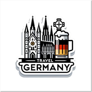 Germany Travel Landmarks Sticker Posters and Art